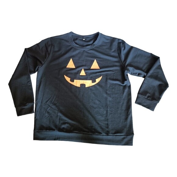 Jack O Lantern Halloween Sweatshirt Size 2X Long Sleeve Fleece Stretch NWOT - Picture 1 of 7